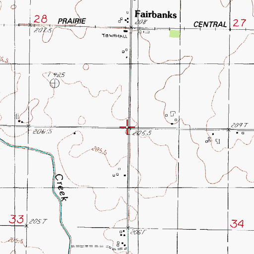 Topographic Map of Fairview School (historical), IL