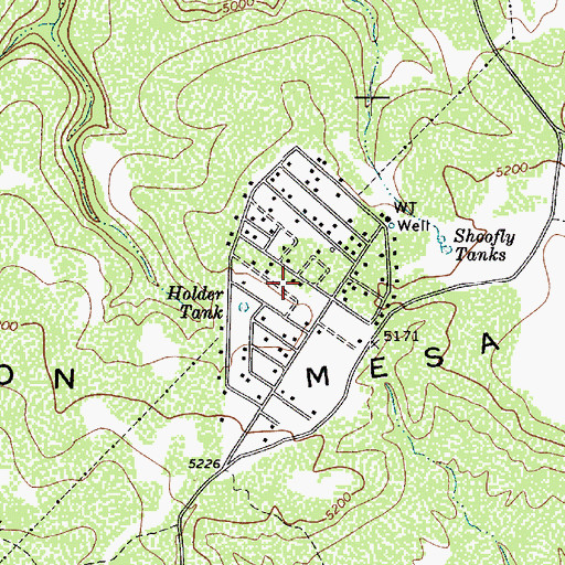Topographic Map of Mesa del Caballo, AZ
