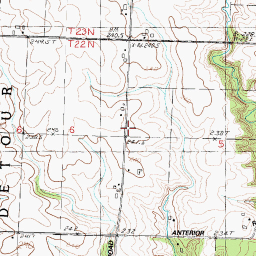 Topographic Map of Fairview School (historical), IL