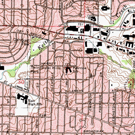 Topographic Map of Fairview Early Childhood Center School, IL