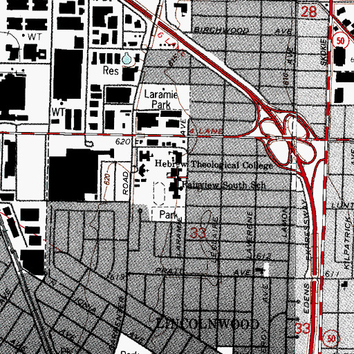Topographic Map of Fairview South School, IL