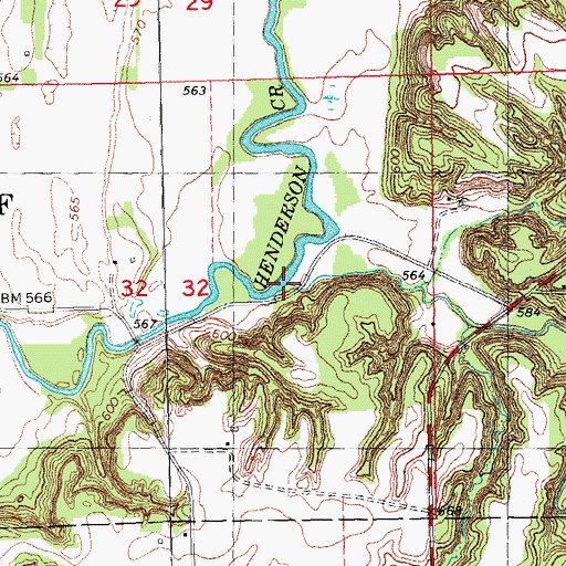 Topographic Map of Fall Creek, IL