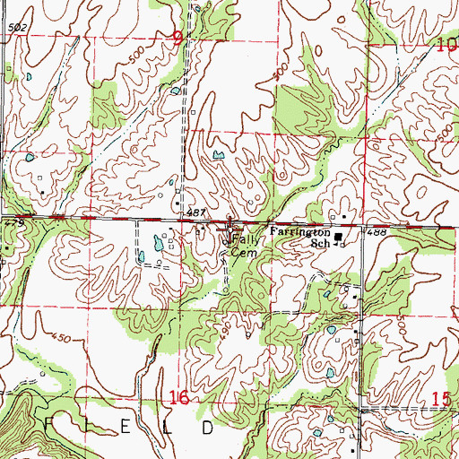 Topographic Map of Falley Cemetery, IL