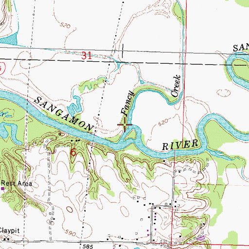 Topographic Map of Fancy Creek, IL