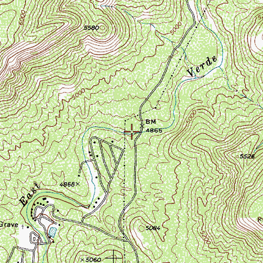 Topographic Map of First Crossing Campground, AZ
