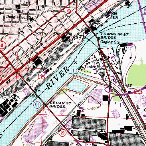 Topographic Map of Farm Creek, IL