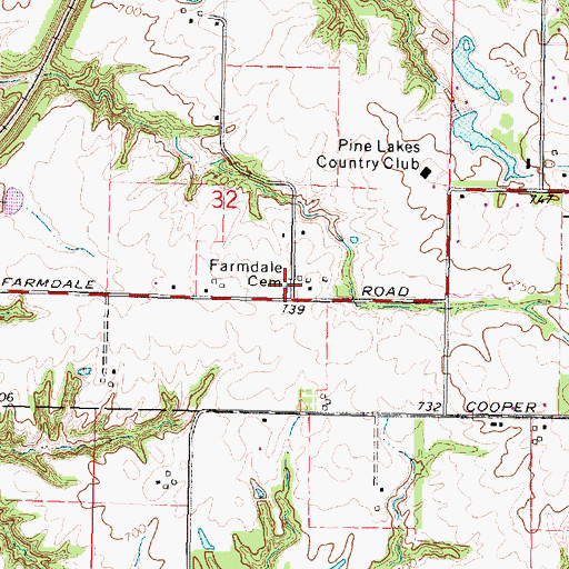 Topographic Map of Farmdale Cemetery, IL