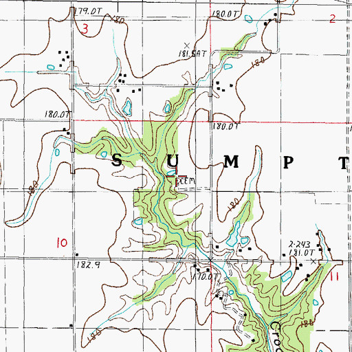 Topographic Map of Farmer Cemetery, IL