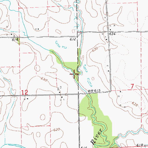 Topographic Map of Farmers Fork, IL