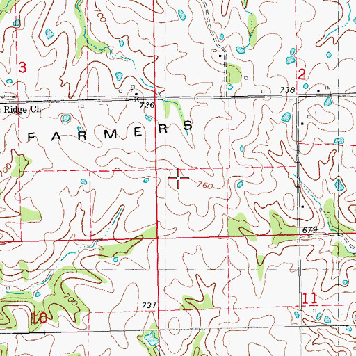 Topographic Map of Farmers Ridge, IL