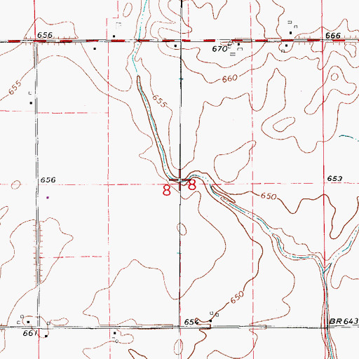 Topographic Map of Farr Creek, IL
