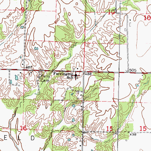 Topographic Map of Farrington Elementary School, IL
