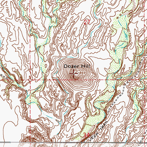 Topographic Map of Dozer Hill, AZ
