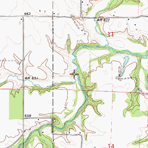 Topographic Map of Fayette Drain, IL