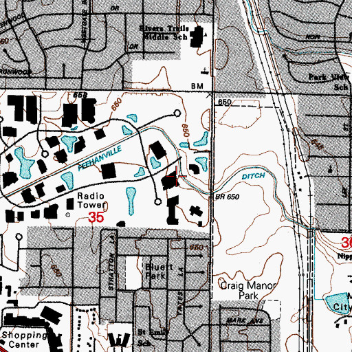 Topographic Map of Feehanville Ditch, IL
