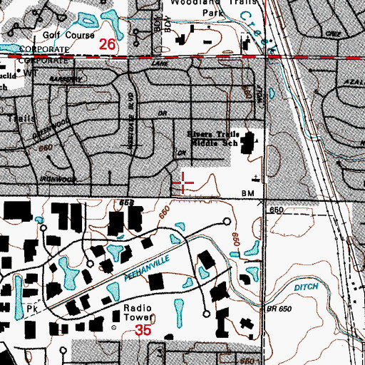 Topographic Map of Feehanville School (historical), IL