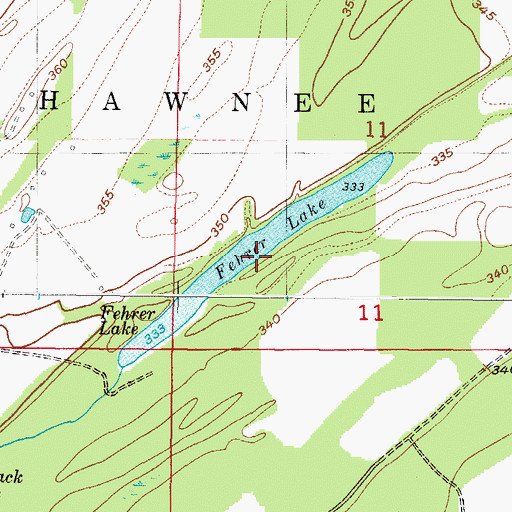 Topographic Map of Fehrer Lake, IL