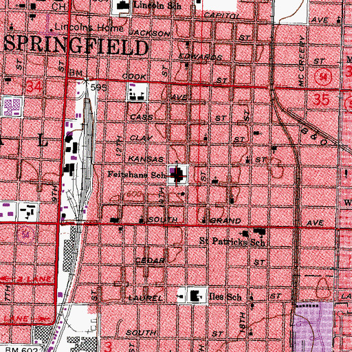 Topographic Map of Feitshans Center, IL