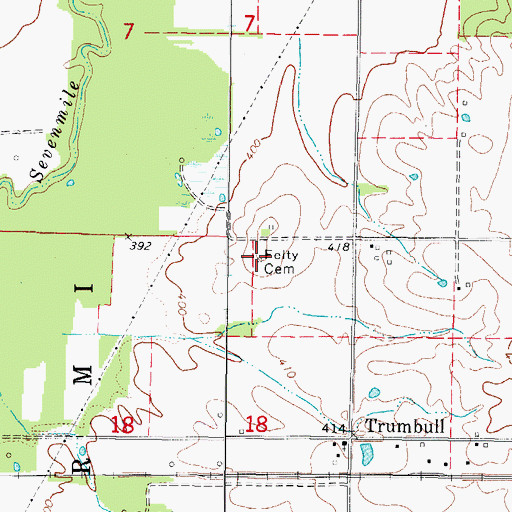 Topographic Map of Felty Family Cemetery, IL