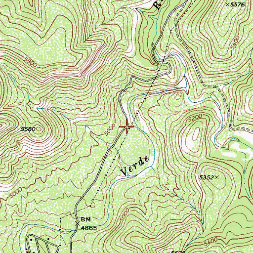 Topographic Map of Water Wheel Campground, AZ