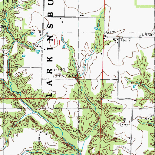 Topographic Map of Fender Cemetery, IL