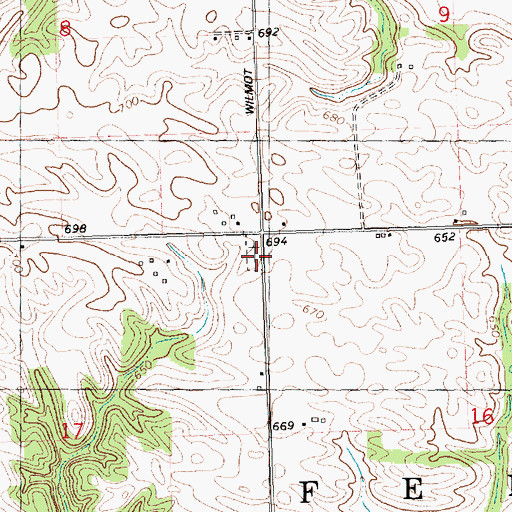 Topographic Map of Fenton Cemetery, IL