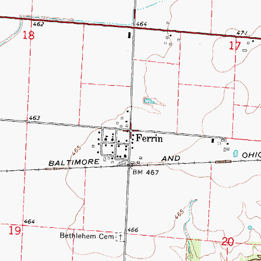 Topographic Map of Ferrin, IL