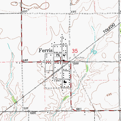 Topographic Map of Ferris, IL