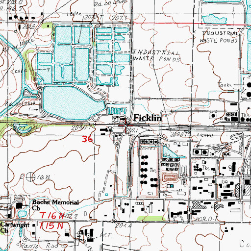 Topographic Map of Ficklin, IL