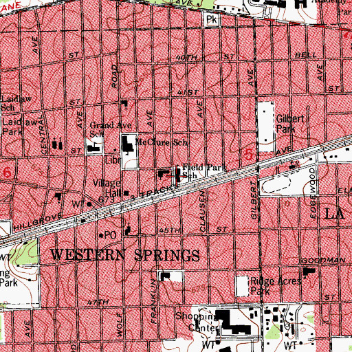 Topographic Map of Field Park Elementary School, IL