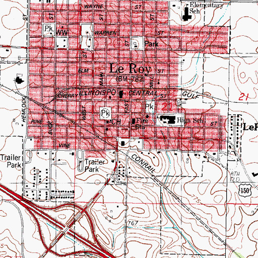 Topographic Map of Field School (historical), IL