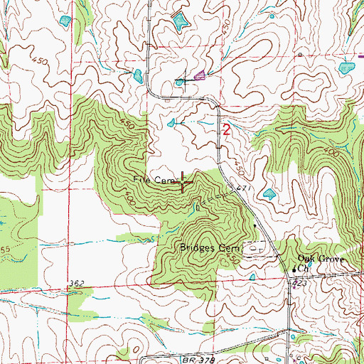 Topographic Map of File Cemetery, IL