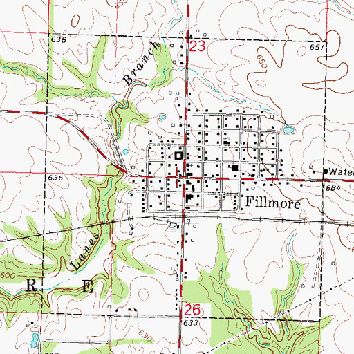 Topographic Map of Fillmore, IL