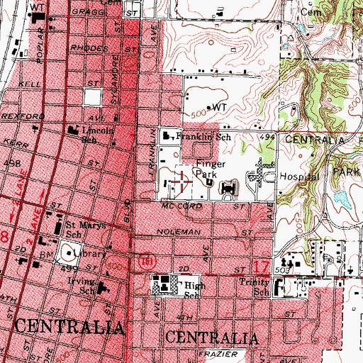 Topographic Map of Finger Park, IL