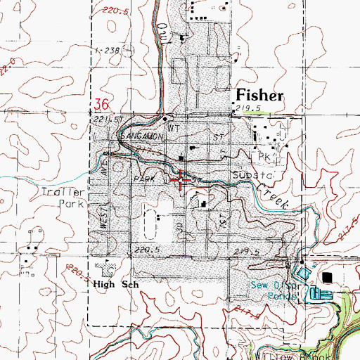 Topographic Map of Fisher, IL