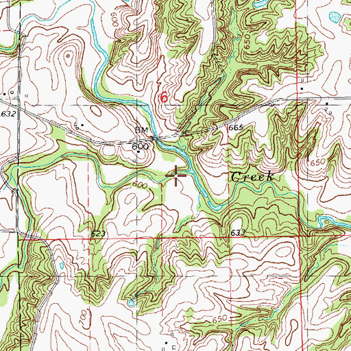 Topographic Map of Fisher Branch, IL