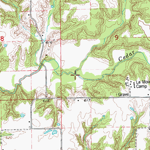 Topographic Map of Fisher Creek, IL
