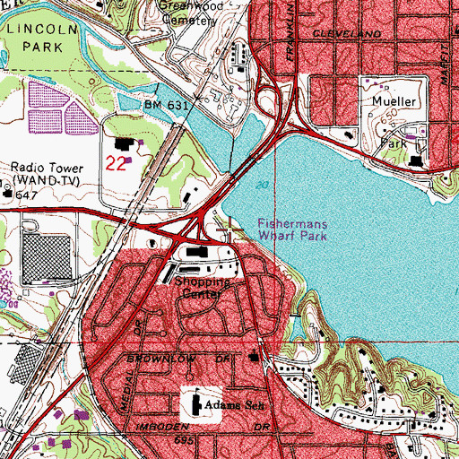 Topographic Map of Fishermans Wharf Park, IL