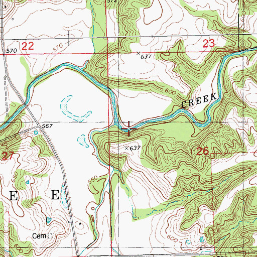 Topographic Map of Fishhook Creek, IL