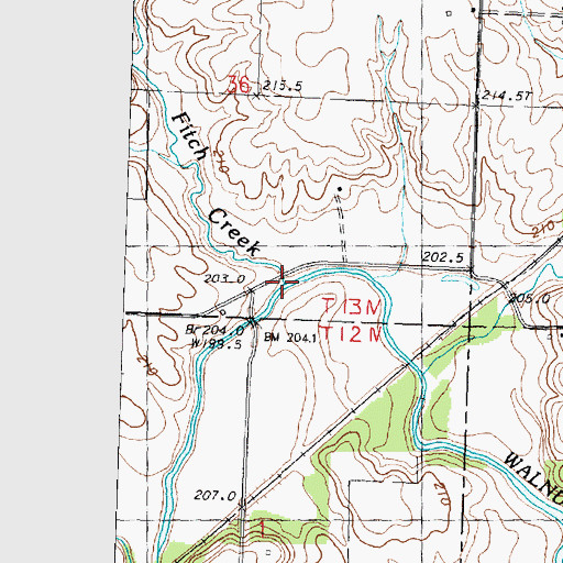 Topographic Map of Fitch Creek, IL