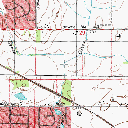 Topographic Map of Fitchie Creek, IL