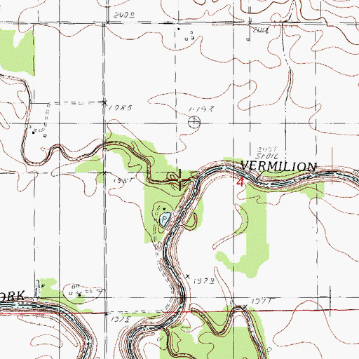 Topographic Map of Fivemile Creek, IL