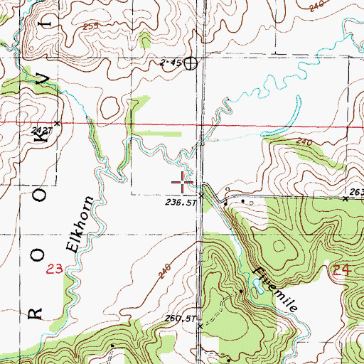 Topographic Map of Fivemile Creek, IL