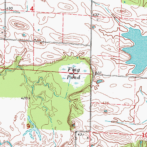 Topographic Map of Flag Pond, IL