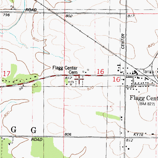 Topographic Map of Flagg Center Cemetery, IL