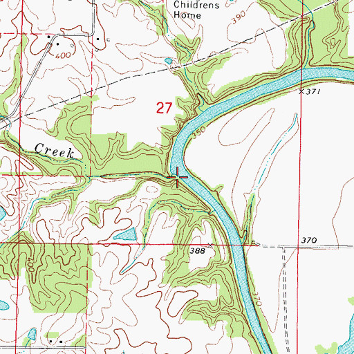 Topographic Map of Flanders Creek, IL