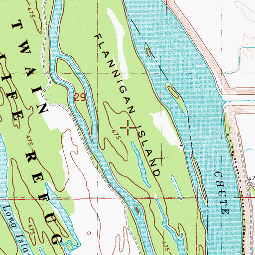 Topographic Map of Flannigan Island, IL
