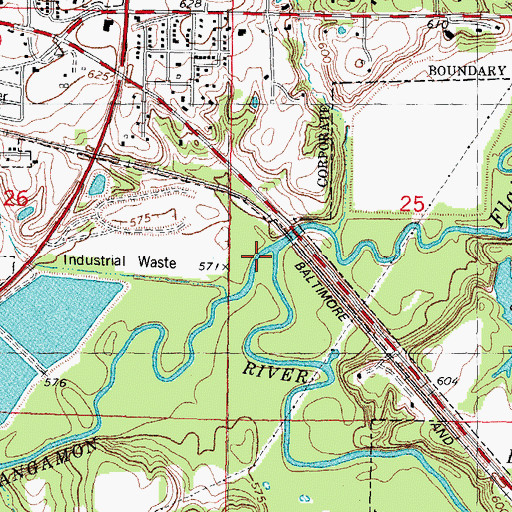 Topographic Map of Flat Branch, IL