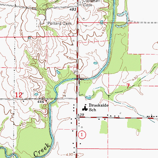 Topographic Map of Flat Branch, IL