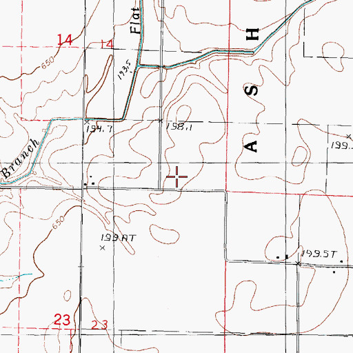 Topographic Map of Flat Branch School (historical), IL